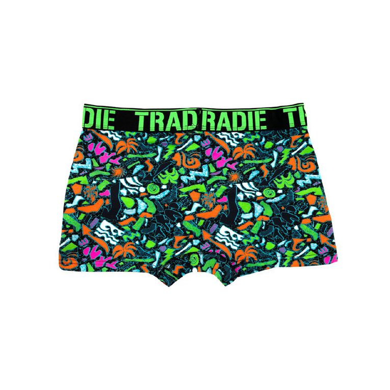 Tradie Men's Trunks 3 Pack, Black/Green, hi-res
