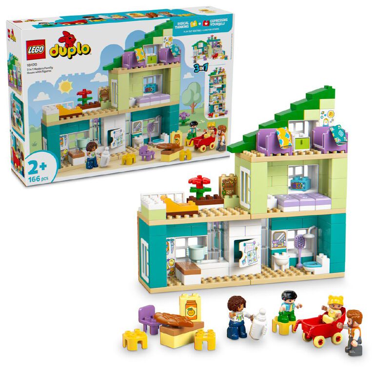 LEGO DUPLO 3 in 1 Modern Family House with Figures 10470, , hi-res