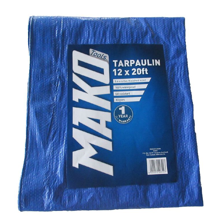 Mako Tarpaulin 80gsm 12ft x 20ft, , hi-res
