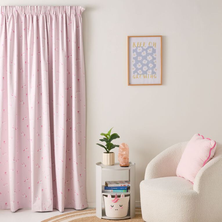 Living & Co Princess Curtains Pink 150-230cm Wide/205cm Drop, , hi-res