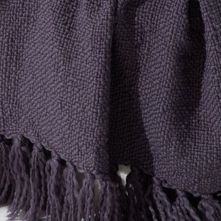 Living & Co Throw Chunky Weave Blue 127cm x 152cm, , hi-res