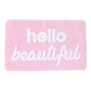 Living & Co Bath Mat Hello Beautiful Pink 50cm x 80cm