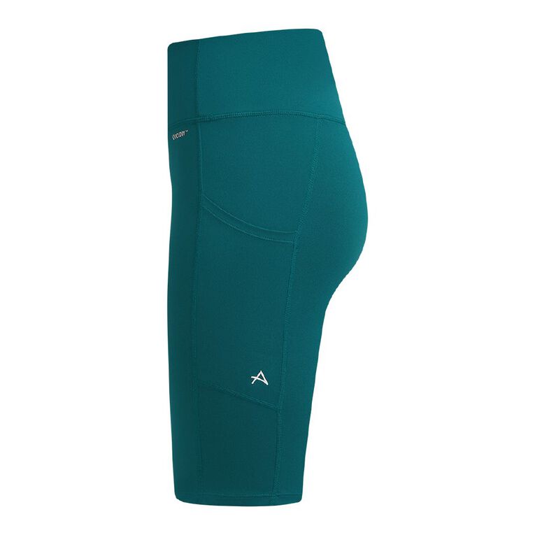 Active Intent Women's Pocket Bike Shorts, Green Dark, hi-res