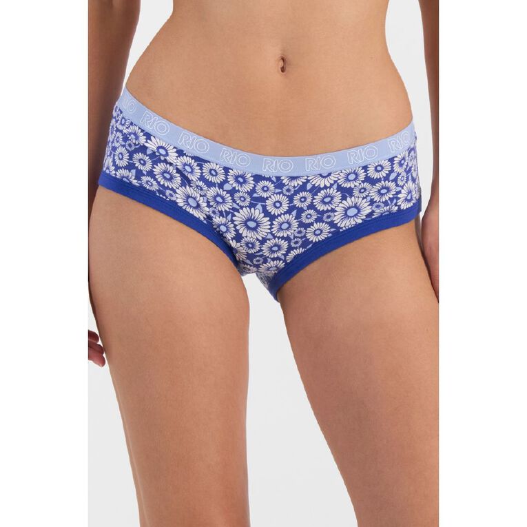 Rio Women's Boyleg Briefs 5 Pack, Blue Mid, hi-res