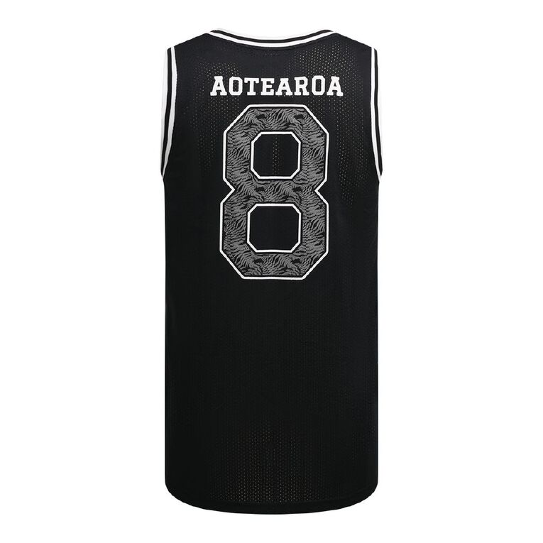 Active Intent Men's Supporter Basketball Singlet, Black FERN, hi-res