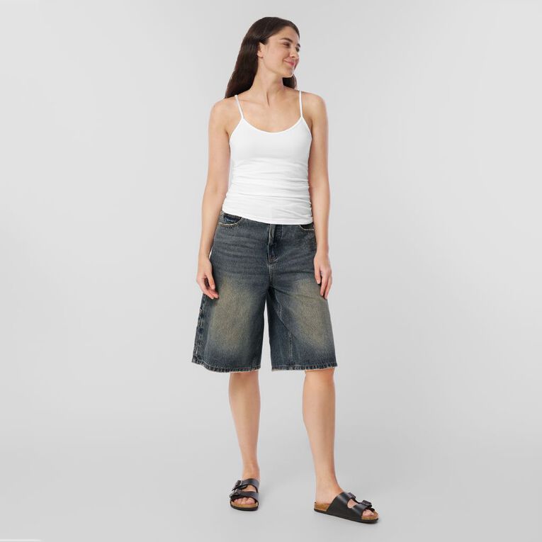 H&H Women's Oversized Jorts, Denim Mid, hi-res