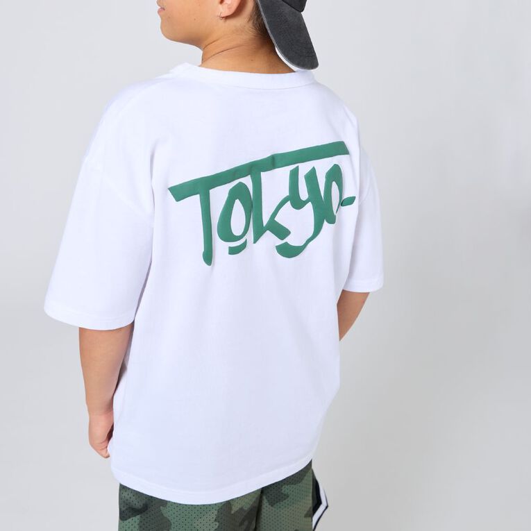 Young Original Short Sleeve Boxy Tee, White, hi-res