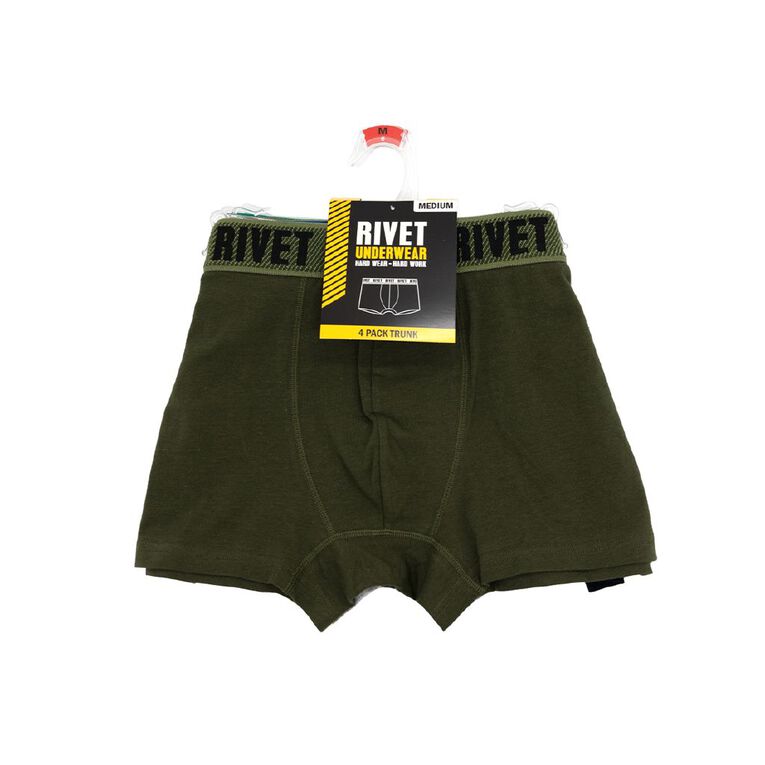 Rivet Men's Trunks 4 Pack, Khaki, hi-res