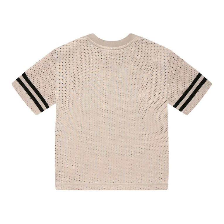 Young Original Toddler Short Sleeve Boxy Eyelet Mesh Tee, Brown Light, hi-res