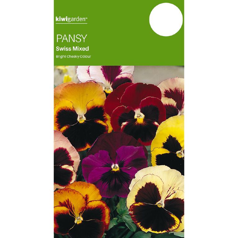 Kiwi Garden Pansy Swiss Mix Seeds, , hi-res