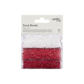 Uniti Seed Beads 30gm Red