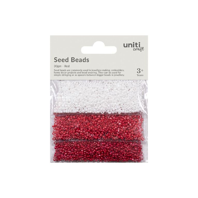 Uniti Seed Beads 30gm Red, , hi-res