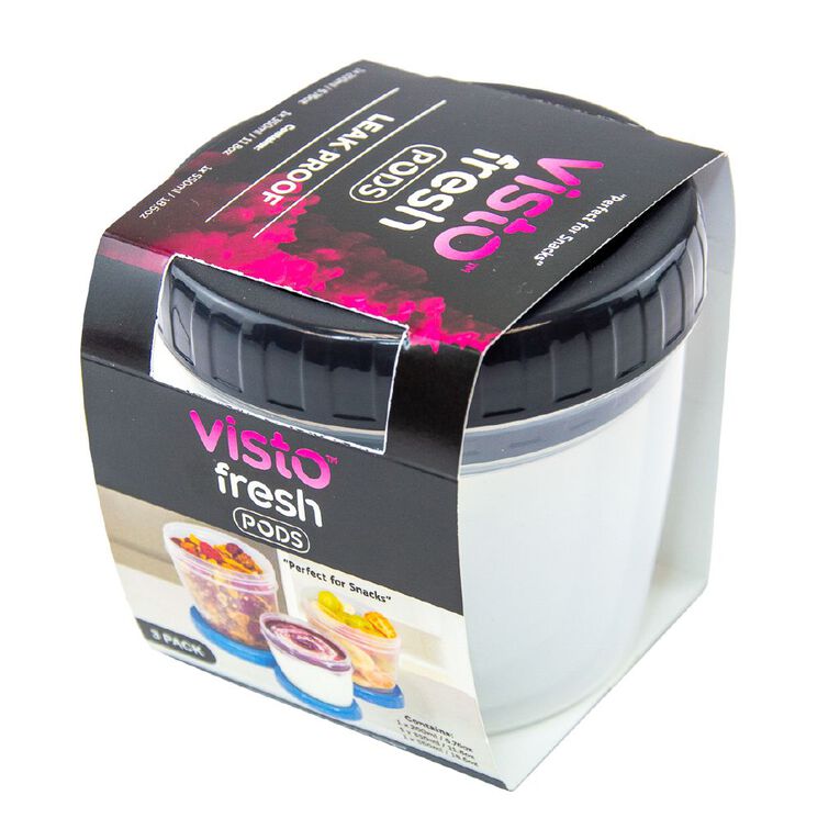 Visto Fresh Pod Clear/Charcoal Lids 3 Pack Charcoal, , hi-res