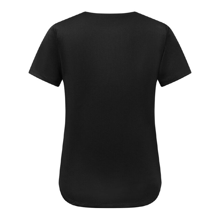 Active Intent Women's Side Angled T-Shirt, Black, hi-res