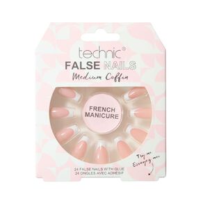 Technic False Nails   Medium Coffin French Manicure