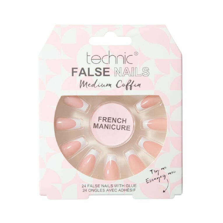 Technic False Nails   Medium Coffin French Manicure, , hi-res