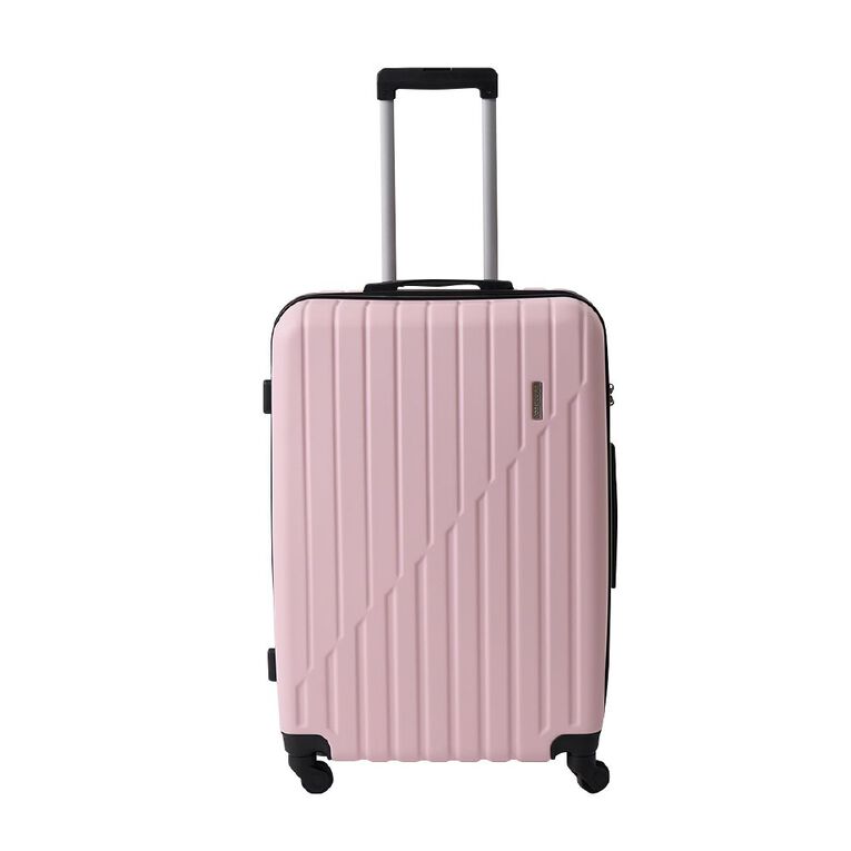 Living & Co Hard Textured Suitcases 2 Piece Set Pink, , hi-res