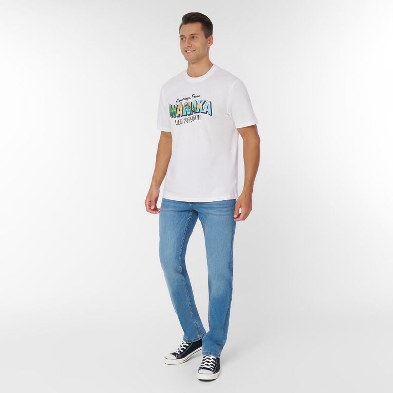 H&H Men's Regular Fit Printed Tee, White Wanaka, hi-res