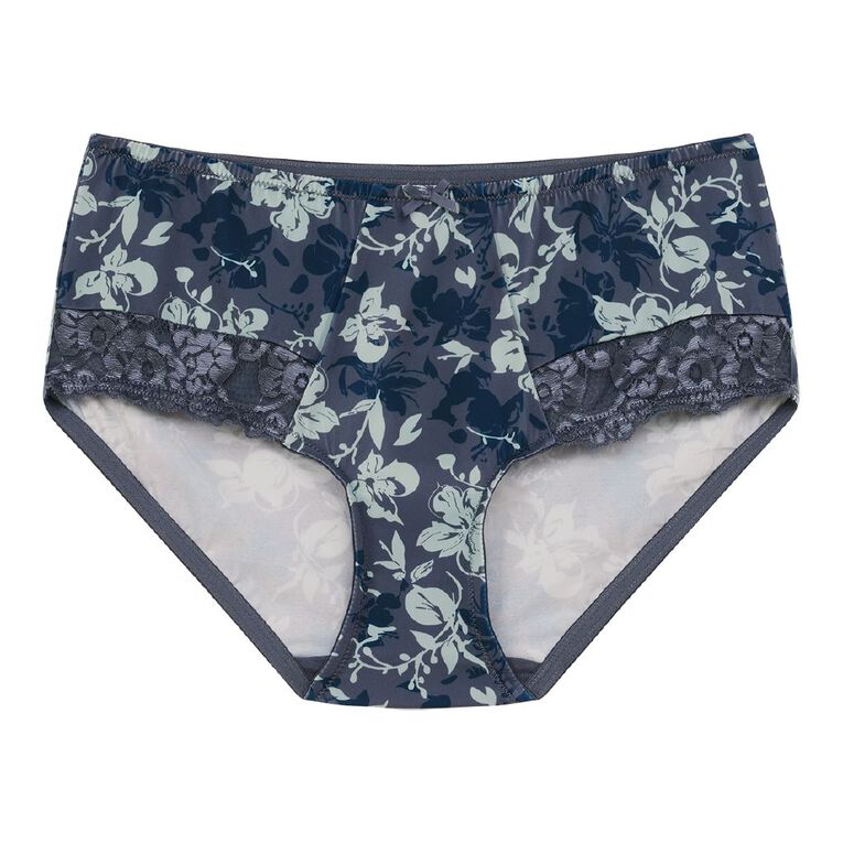 H&H Women's Ivy Lace Full Briefs, Grey Dark, hi-res