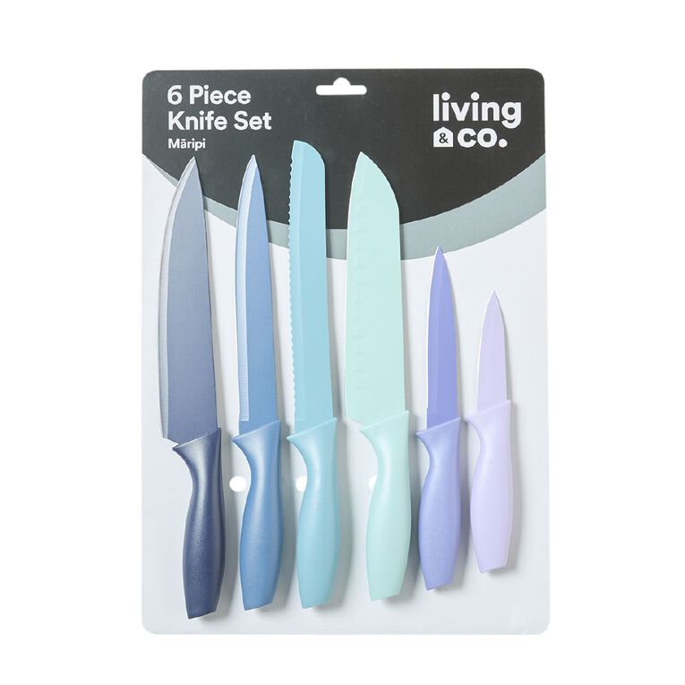 Living & Co Knife Set Multi-Coloured 6 Pack, , hi-res