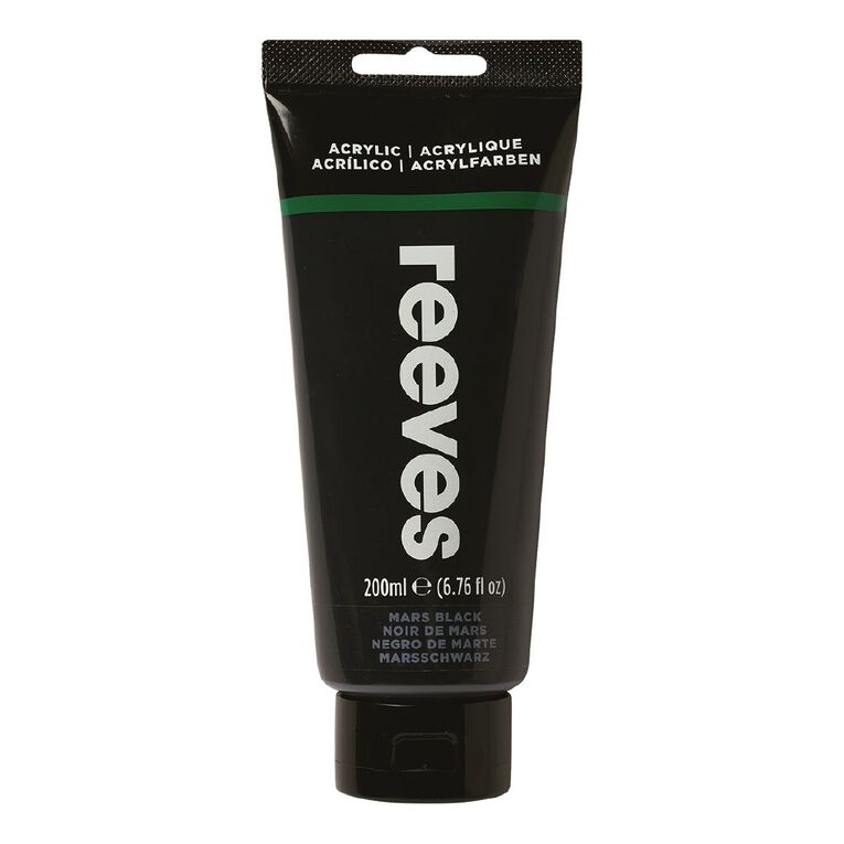 Reeves Fine Acrylic Mars Black 630 200ml, , hi-res