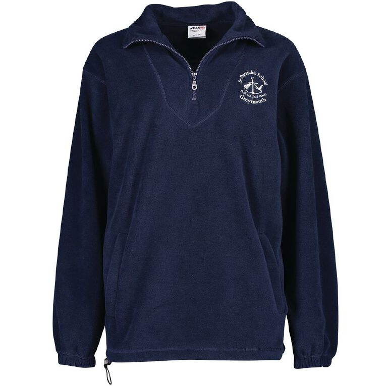 Schooltex St Patrick's Greymouth Polar Fleece Top with Embroidery, Navy, hi-res