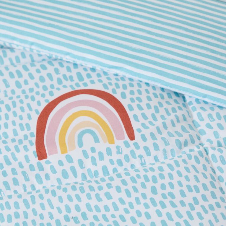 Living & Co Kids Reversible Rainbow Print Comforter Set King Single, , hi-res