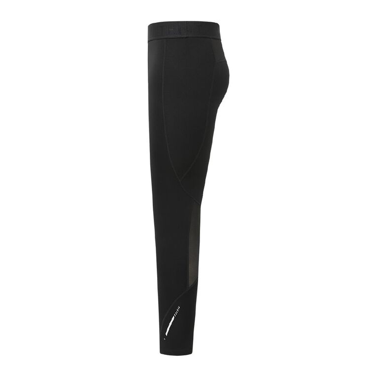 Active Intent Men's Fleece Compression Pants, Black, hi-res