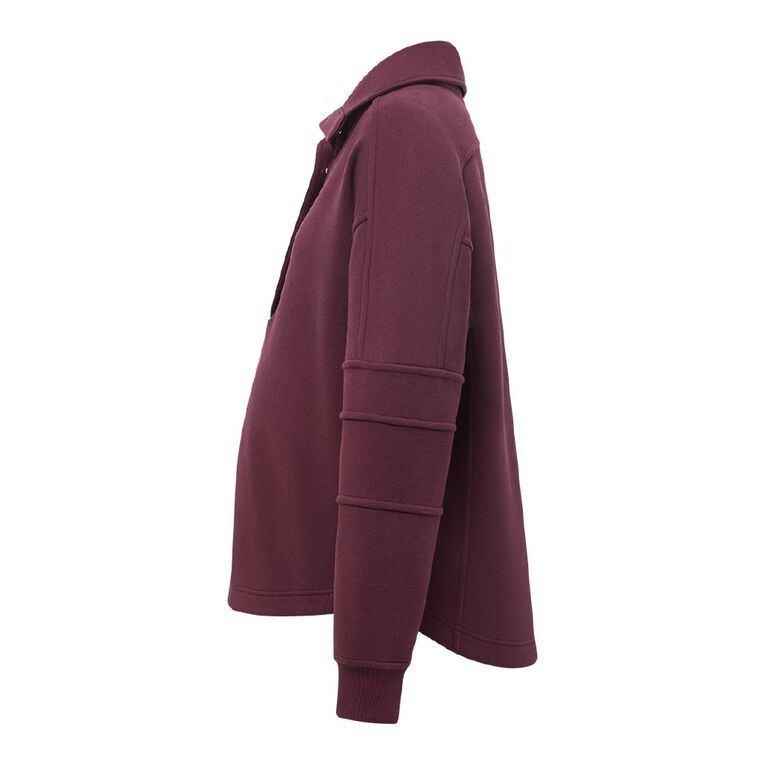 H&H Women's Nursing Friendly Long Sleeve Fleece, Red Dark, hi-res