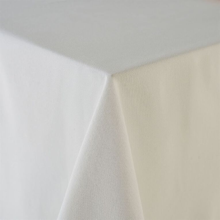 Living & Co Rectangle Tablecloth White 150cm x 225cm, , hi-res