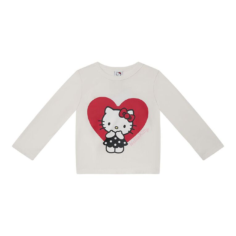 Hello Kitty Long Sleeve Fitted Top, Cream, hi-res