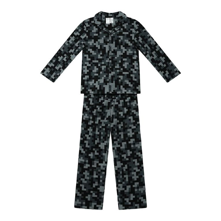H&H Boys' Flanelette Pyjama Set, Grey Dark, hi-res
