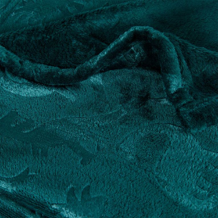 Living & Co Kids Throw Coral Fleece Embossed Dino-roar 127cm x 152cm, , hi-res