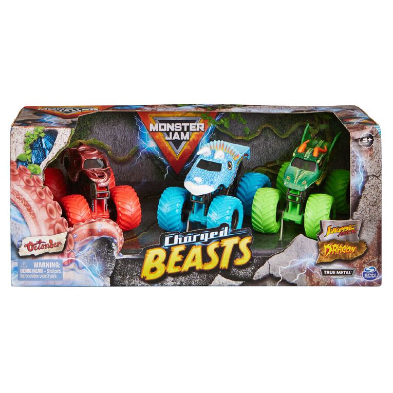 Monster Jam 1:64 Charged Beasts 3 Pack, , hi-res