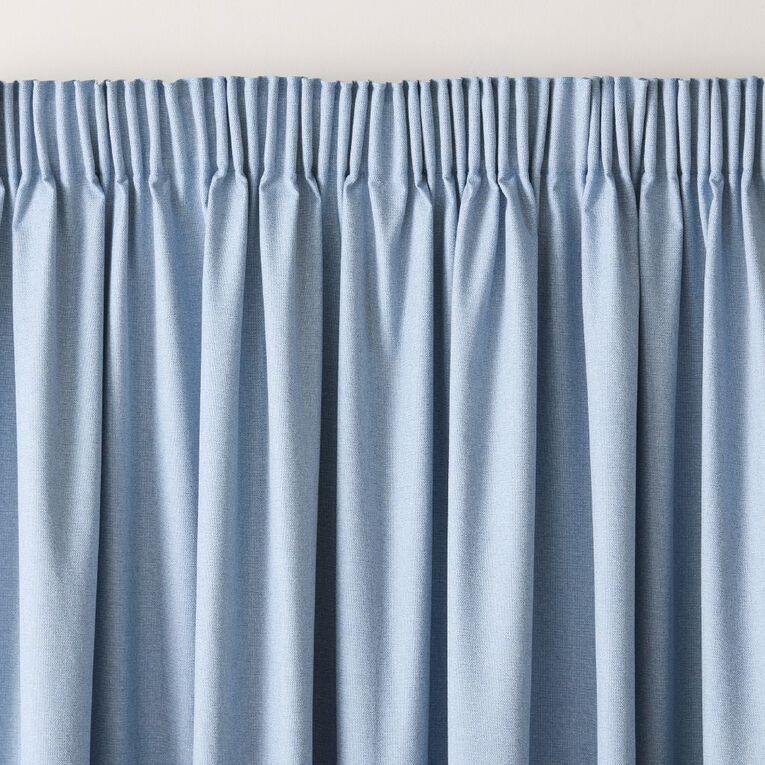 Living & Co Studio Curtains Blue Dark 150-230cm Wide/205cm Drop, , hi-res