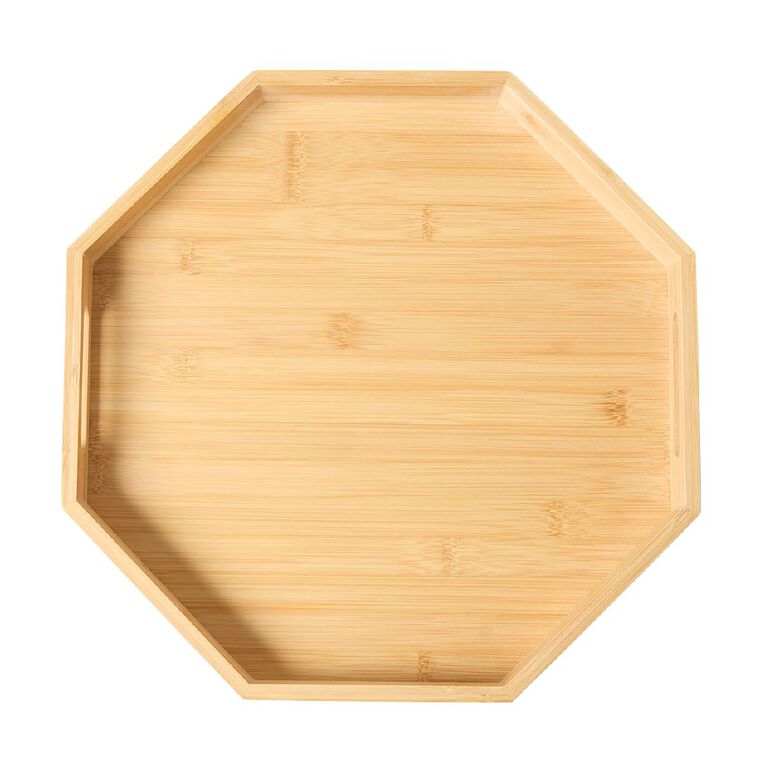 Living & Co Bamboo Tray Geometric Shaped Natural, , hi-res