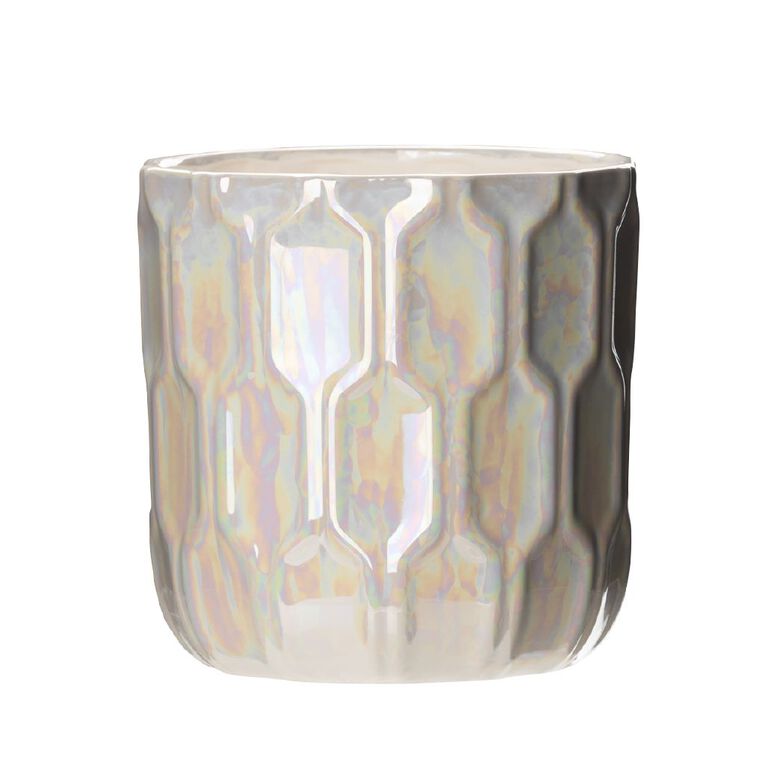 Northcote Pottery Leon Lustre Egg Pot White 15cm, , hi-res