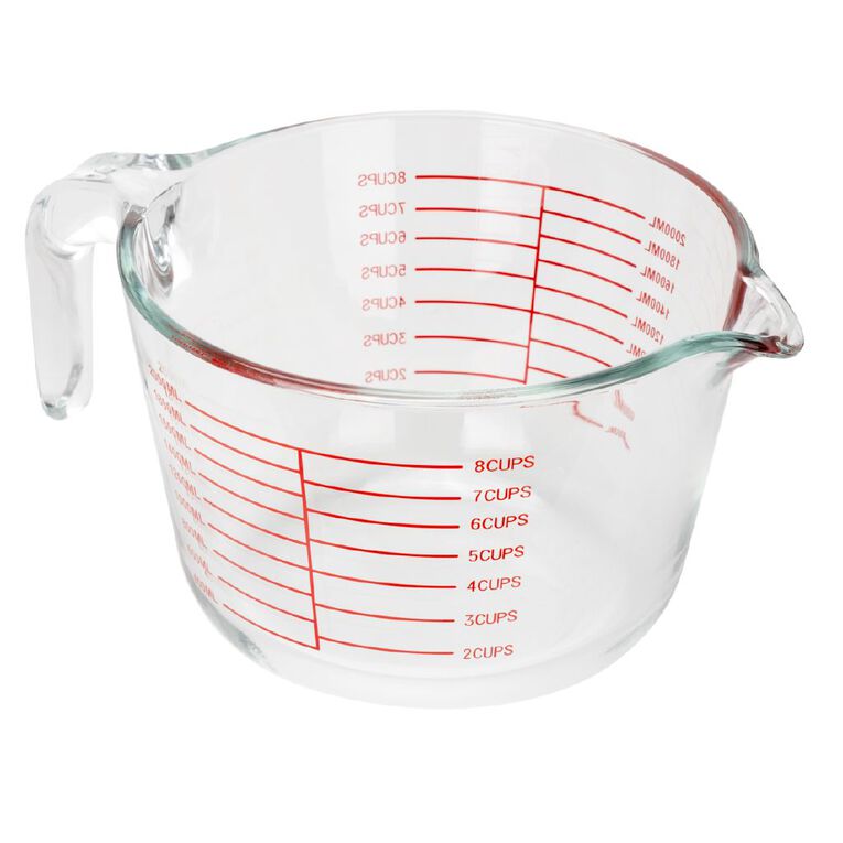 Living & Co Glass Measuring Jug Clear 2L, , hi-res