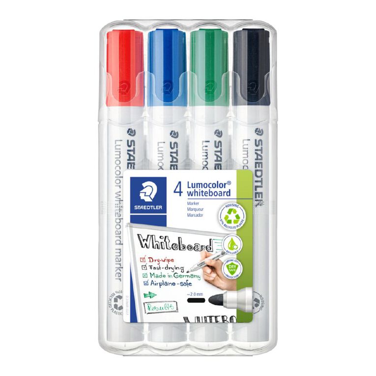 Staedtler Lumocolor Whiteboard Marker Bullet Wallet Of 4, , hi-res