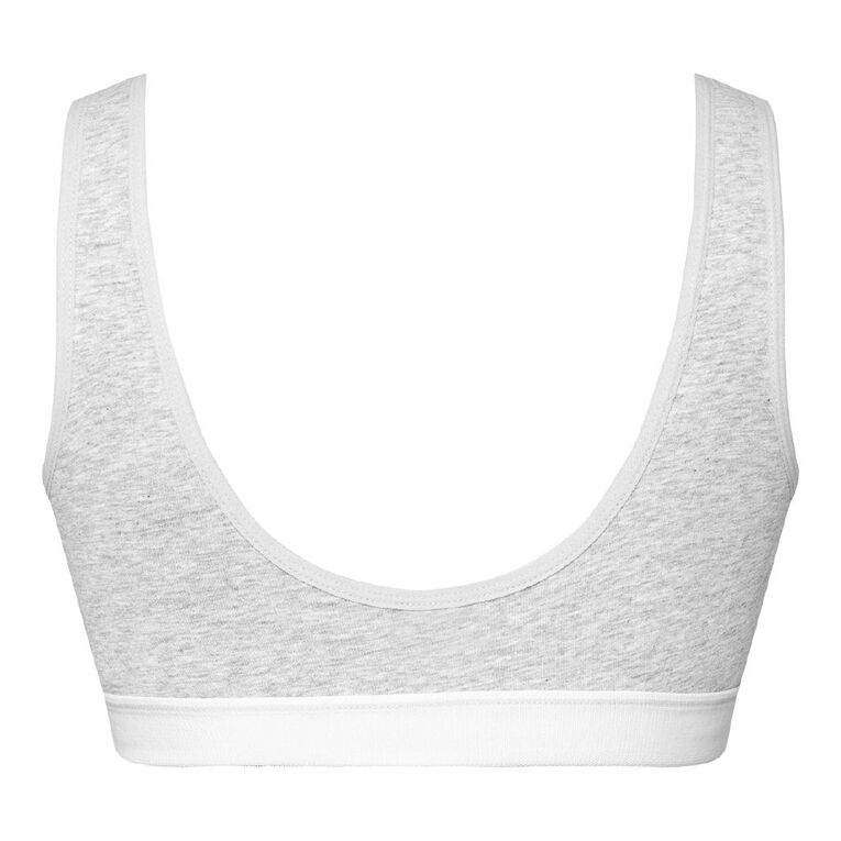 H&H Women's Basic Wide Band Crop Top, Grey Marle, hi-res