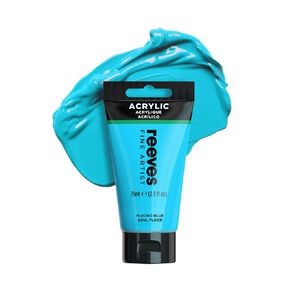 Reeves Fine Acrylic Paint Fluorescent Blue 75ml