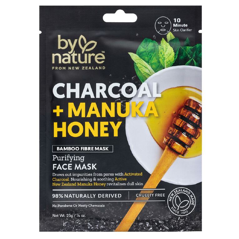 By Nature Charcoal & Manuka Honey Sheet Mask 25g, , hi-res