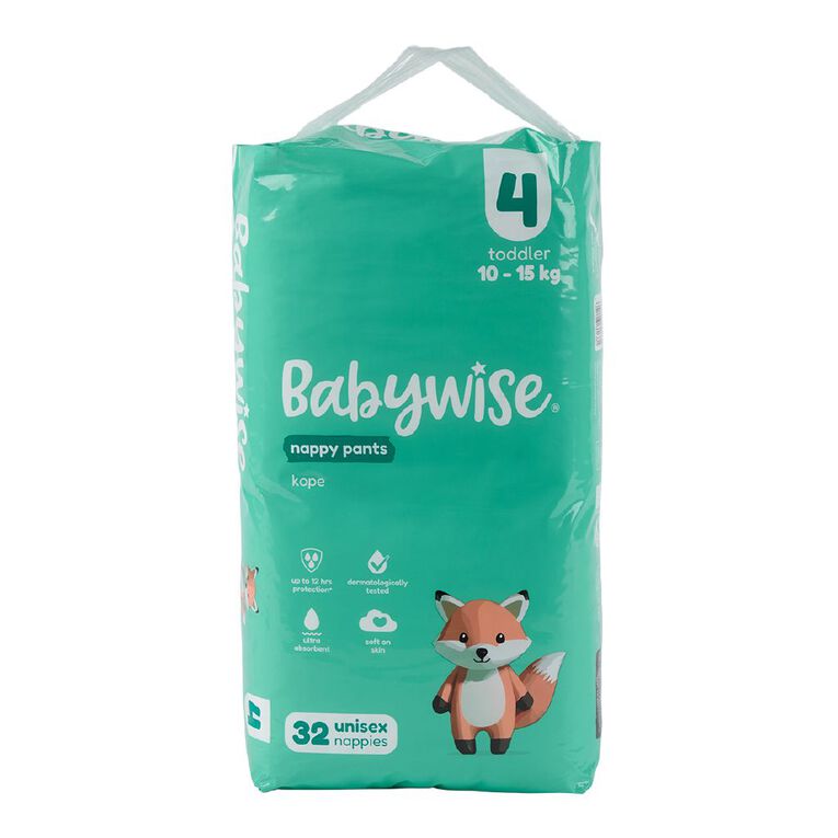 Babywise Nappy Pants Toddler Size 4 32 Pack, , hi-res