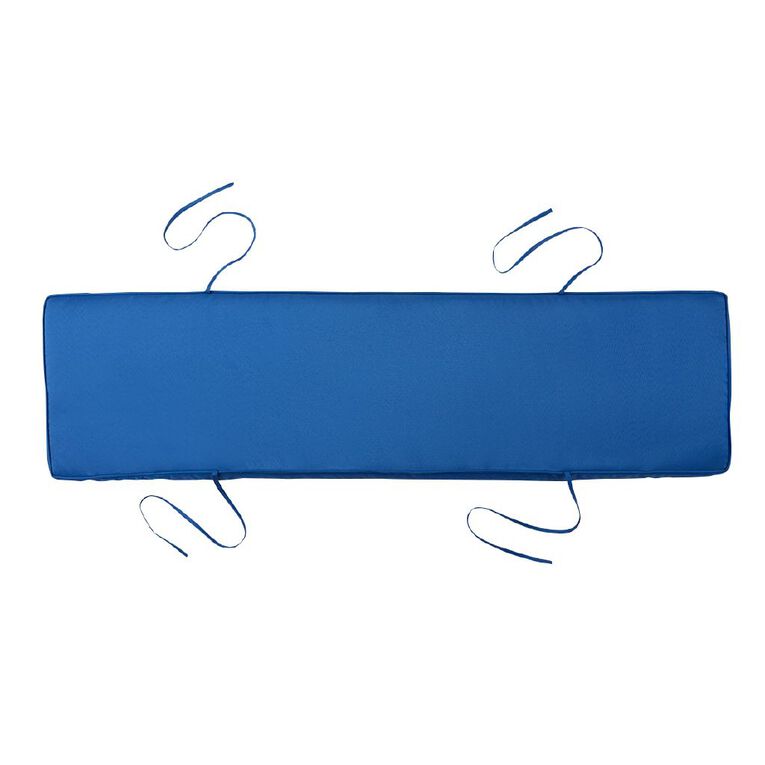 Living & Co Outdoor Bench Pad Stripes Blue 127cm x 34cm x 5cm, , hi-res