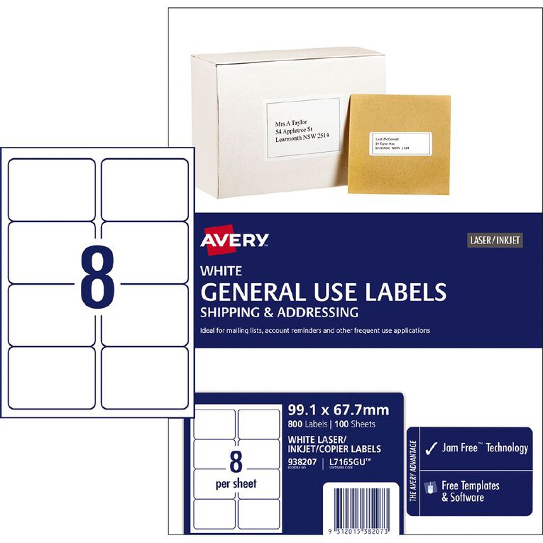 Avery General Use Labels White 800 Labels, , hi-res