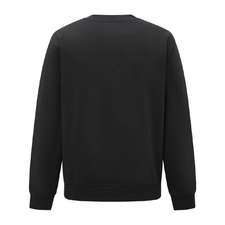H&H Men's Plain Crew Sweatshirt, Black, hi-res