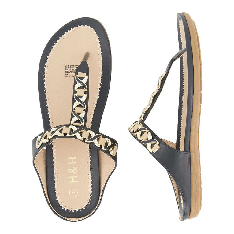 H&H Women's Clara Bling Sandals Black The Warehouse