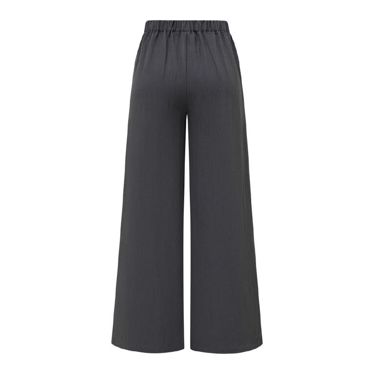 H&H Women's Textured Pleat Front Wide Leg Pants, Grey Dark, hi-res