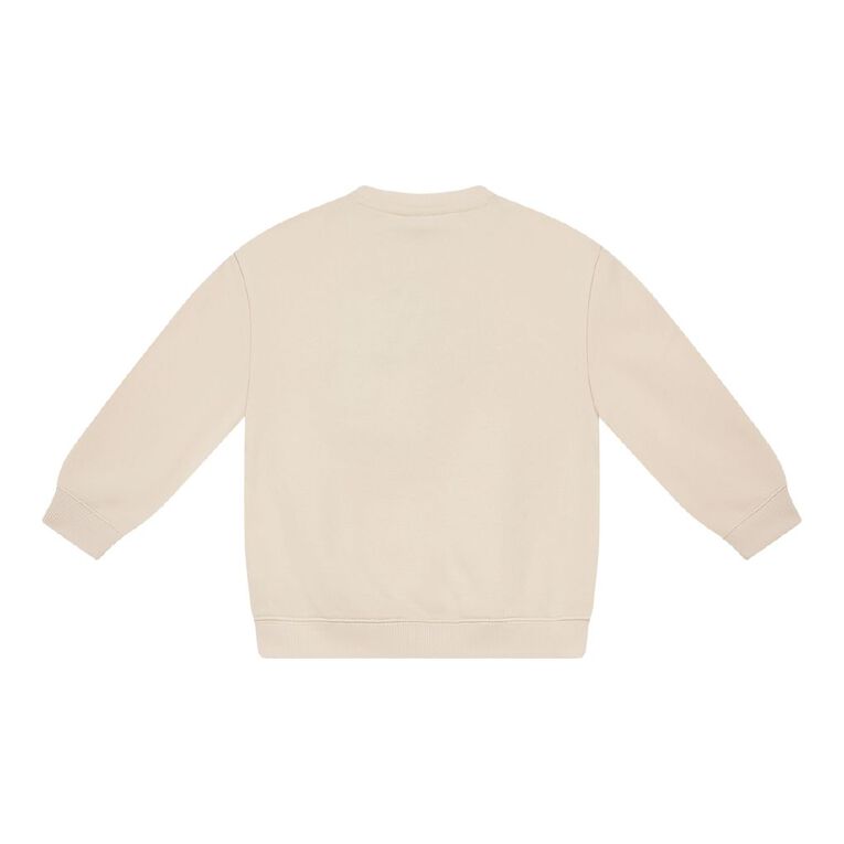 Young Original Printed Crew Sweat, Cream, hi-res