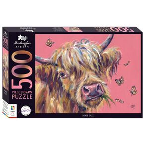 Artisan Pink Cow 500 Piece Puzzle